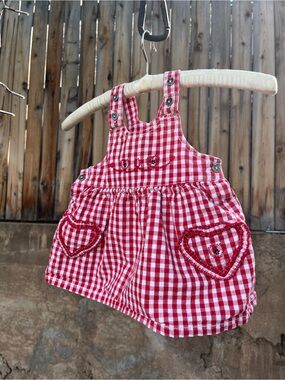 Gingham baby overall dress